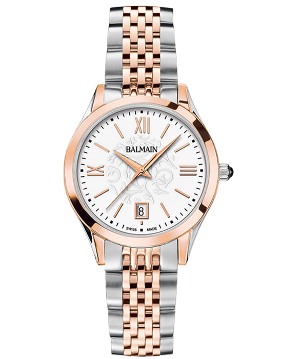Balmain Balmain Classic R B4598.33.12  B4598.33.12 кварцевые женские часы белый циферблат, браслет нержавеющая сталь с pvd-покрытием — вид спереди